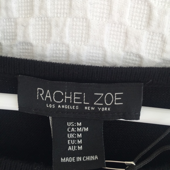 NWT Rachel Zoe Crystal "Hamsa" Black Sweater - Picture 2 of 12